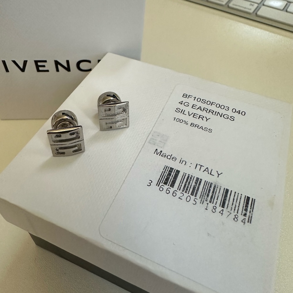 Givenchy 4G Silvery Stud Earrings